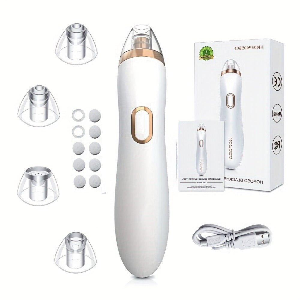 Blackhead Remover Vacuum Pore Cleaner 5 Adjustable Suction Levels - 4 Probe Heads 600mAh USB Rechargeable Portable Facial Pore Extractor for Women Men All Skin Types - product image