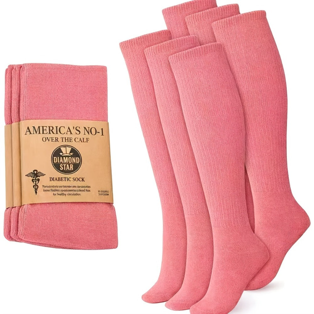 Extra Wide Socks for Swollen Feet 6 Pairs Stretch to 30 Inch Non-Binding Seamless Loose Fit Neuropathy Bariatric Edema Socks for Men Women Plus Size Seniors Multi Color - product image 14