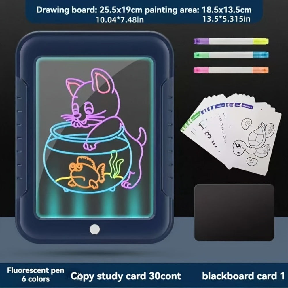 Magic LED Drawing Board for Kids with 15 Double-Sided Tracing Cards & 6 Washable Markers – Perfect Christmas & Birthday Gift – Light Up Luminous Art Board for - product image 9