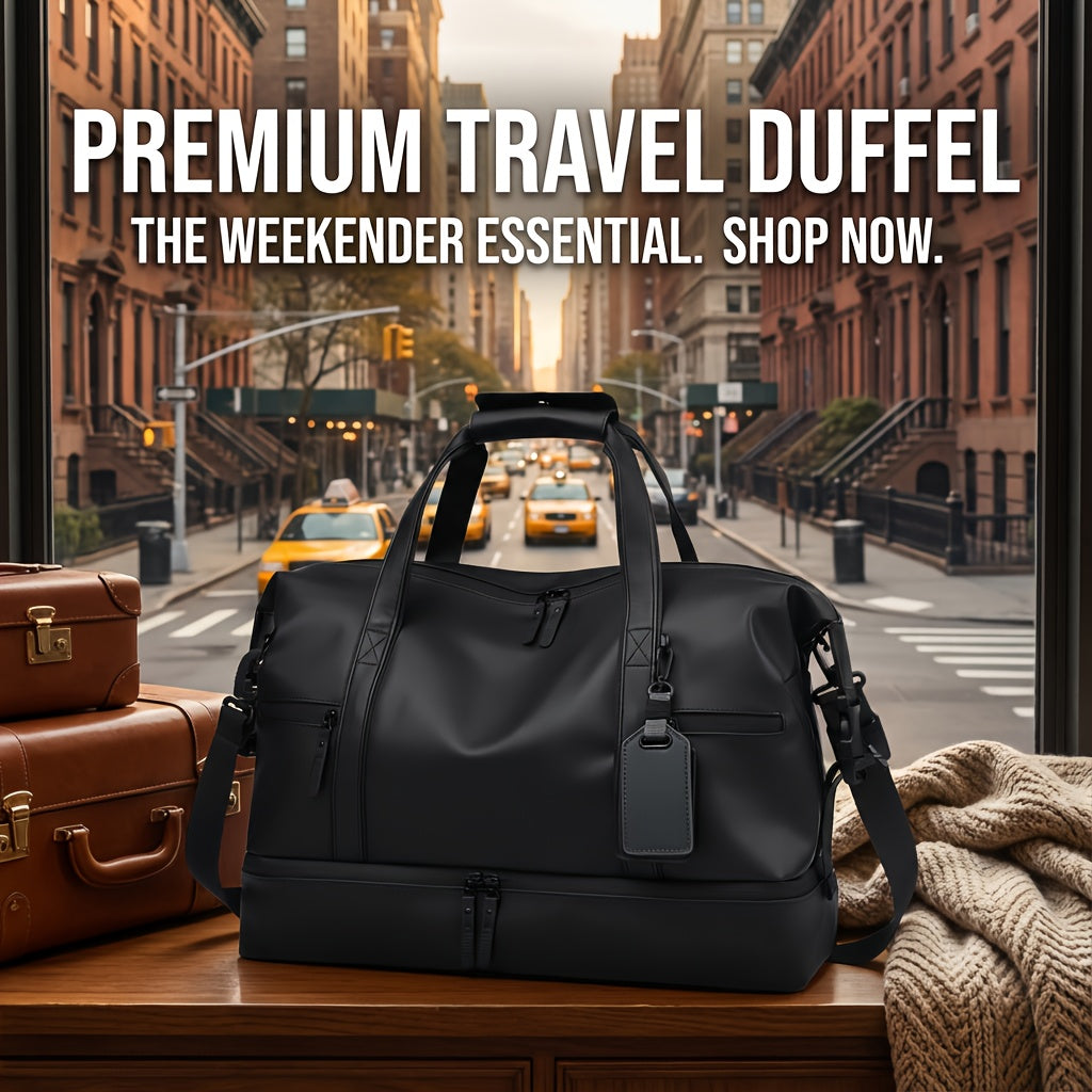 Lightweight Weekender Travel Bag for Workout, Daily Use, Carry-On & Overnight Trips, Available in Black, Blue & Gray – Gym Duffel Bag PU Collapsible Sports - product image 2