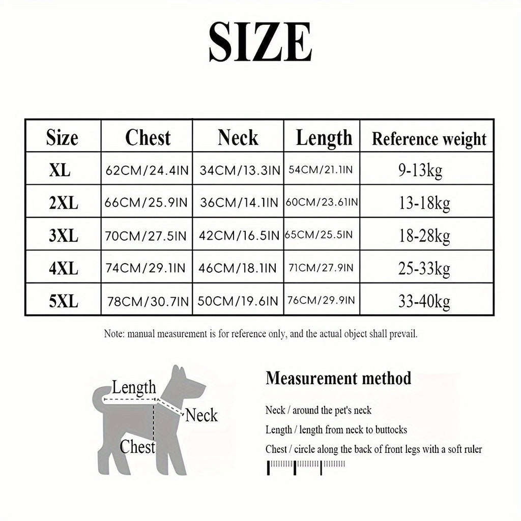 High Neck Dog Coat Warm Pullover – 4XL – Solid Color Woven Polyester Pet Jacket, Machine Washable, All-Season Fall & Winter Dog Apparel for Small Medium Large - product image 3