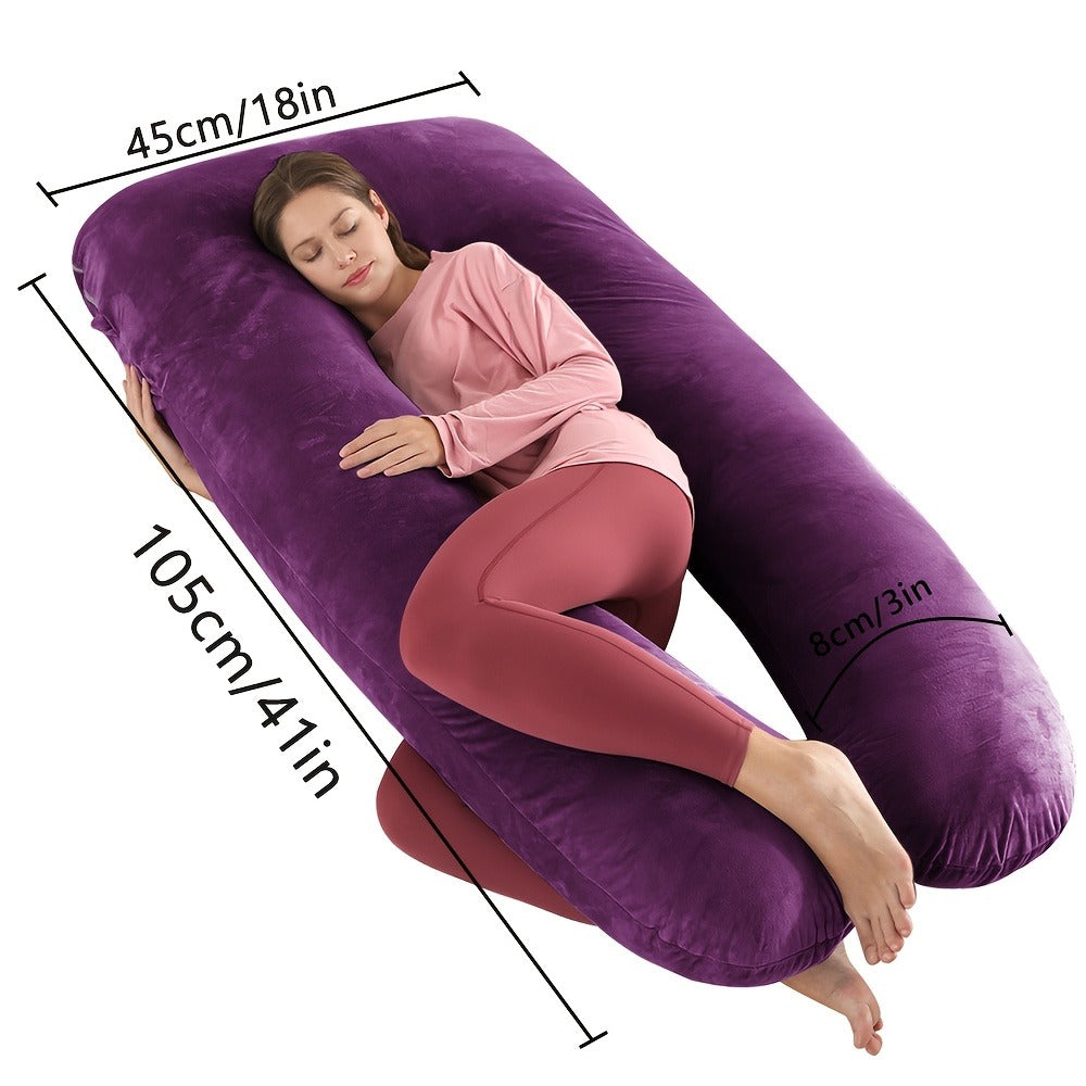 Maternity Pillow Full Body Pillow J-Shaped Pregnancy Pillow with Removable Cover Back Leg Tummy Support Multiple Styles & Sizes - product image 3