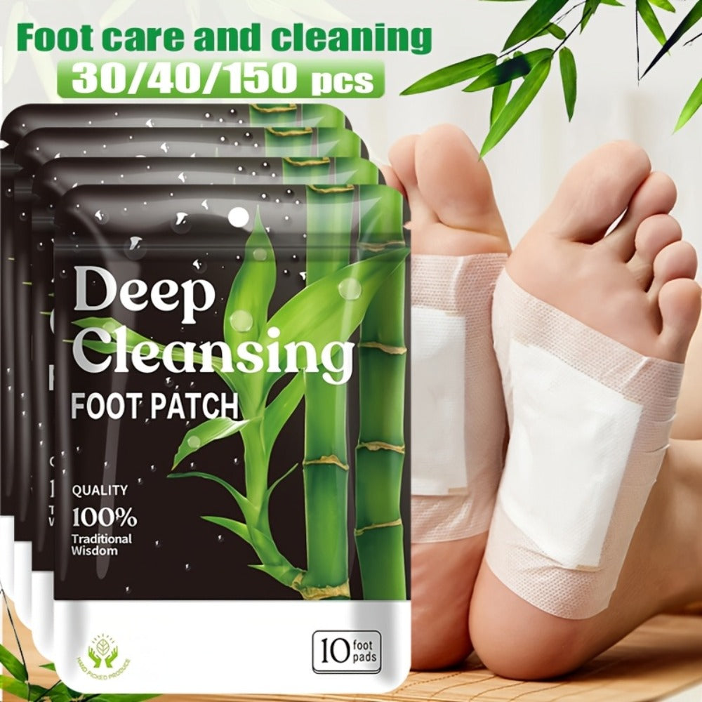 Detox Foot Patches with Bamboo Vinegar Ginger & Lavender — Natural Plant Formula Deep Cleansing Overnight Foot Pads, Moisturizing Soothing Foot Care for Tired Aching Feet, Home Spa - product image