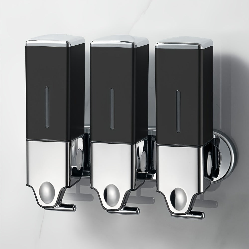 Wall Mounted Soap Dispenser Set 3-Pack No Drill 16.91oz Shampoo Shower Gel Conditioner Dispenser for Bathroom Kitchen - product image 7