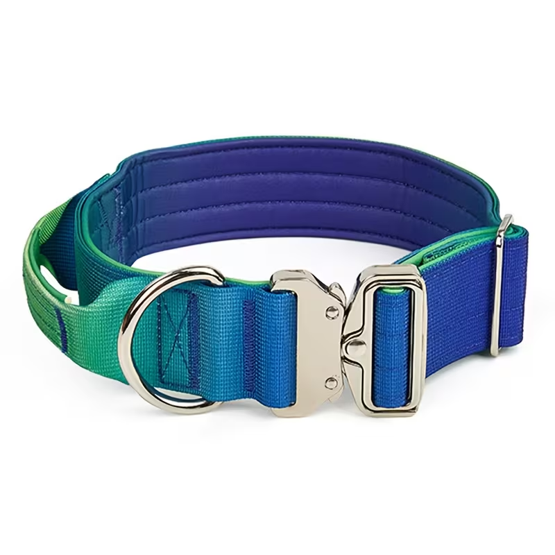 Tactical Dog Collar with Handle | Heavy Duty Waterproof No-Odor Quick Release 1170lb Tested Gradient Design M & L - product image 3