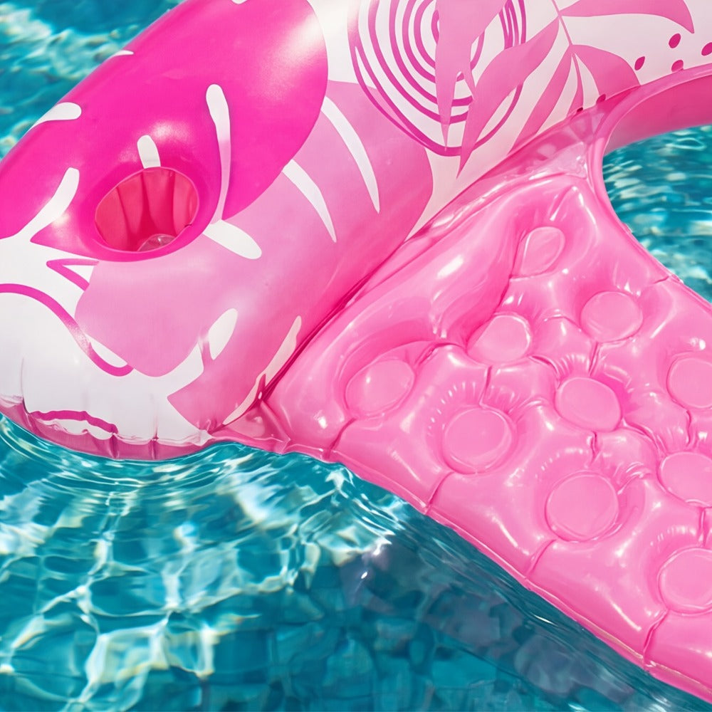 Leaf Print Blow Up Floating Chairs with Cup Holders & Water Balloons, Hammock Noodle Mat Float Set for Pool Beach Lake, Summer Party Gift (Blue & Pink) - product image 9