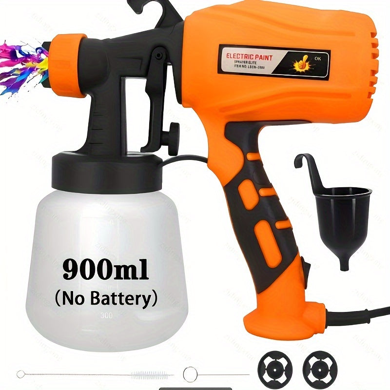 High Pressure Paint Sprayer Electric Airless HVLP Spray Gun, 3 Spray Patterns, Electric Paint Sprayer 27.05oz Container, Easy to Clean for House Painting - product image