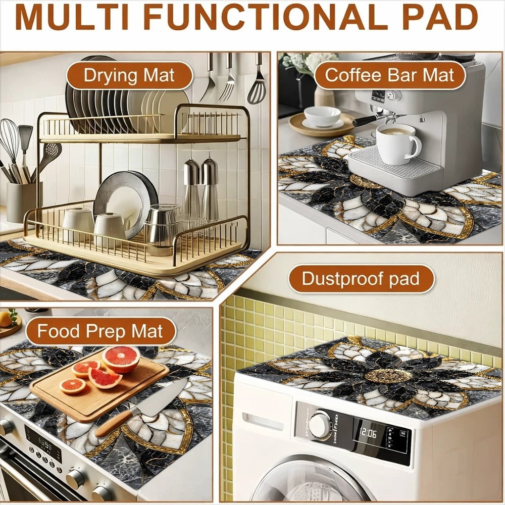 Stove Protector Mat Marble Lotus Pattern | Heat-Resistant Non-Stick Cooktop Cover Pad | Gas Stove, Induction Cooker, Glass Cooktop, Oven & Washer Dryer Top - product image 7