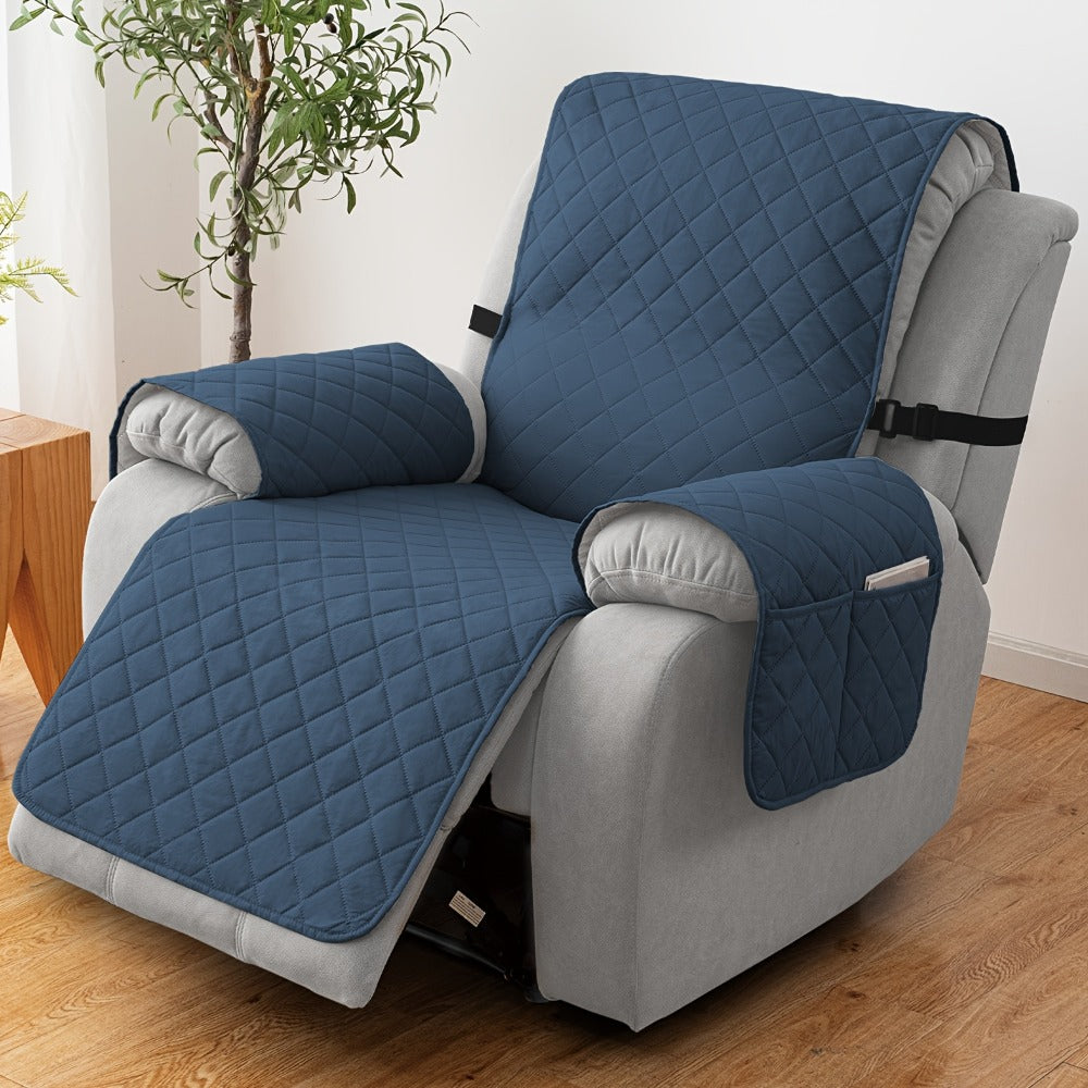 Chenille Knit Recliner Chair Cover Non-Slip Elastic Straps Drawstring Closure Pet Furniture Protector for Large Recliner 8 Colors - product image 22