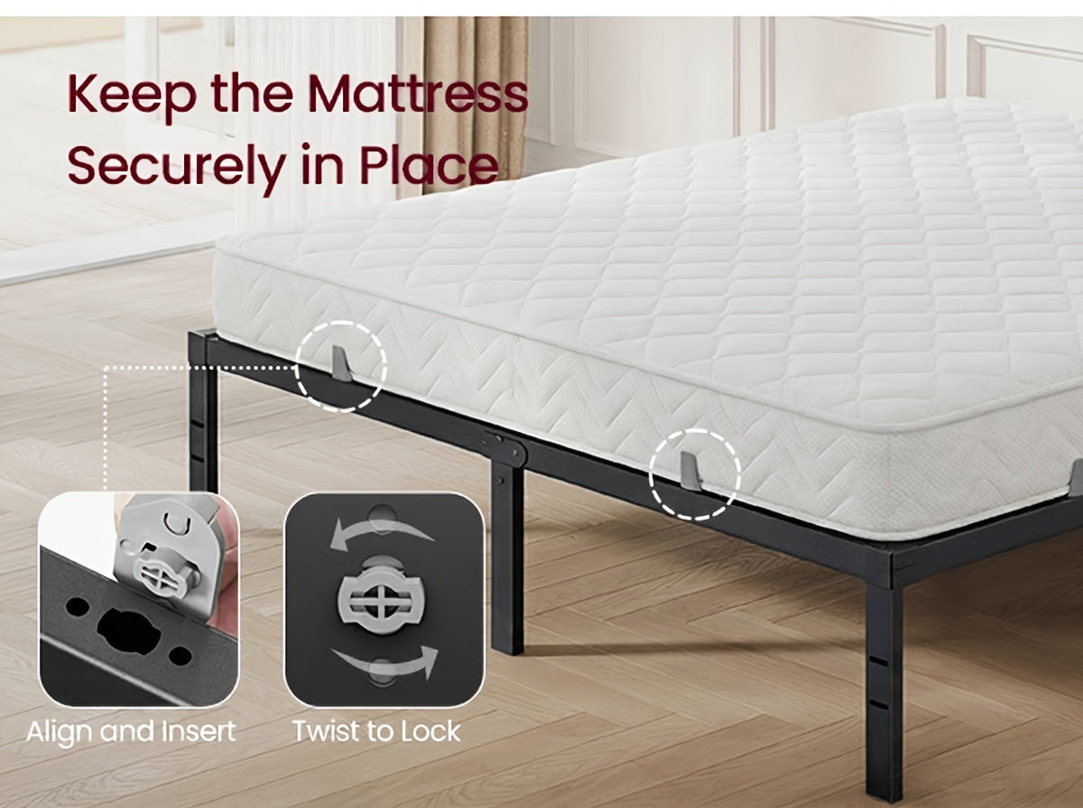 Heavy Duty Metal Platform Bed Frame with Under-Bed Storage, No Box Spring Needed, 14/16/18 Inch Height, Twin/Full/Queen/King Size - product image 23
