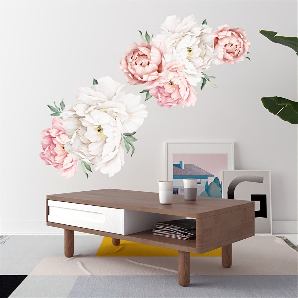 Peony Flower Window Glass Sticker – Anti-Collision Waterproof Decorative Glass Film, European Floral Wall & Window Decal for Home Decor, 17.7 x 47.2 Inches (2 Styles) - product image 2