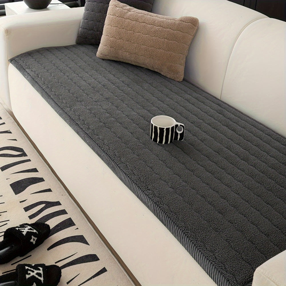 Plush Sofa Cover Bohemian Style Thickened Short Plush Non-Slip Machine Washable Pet Friendly Sofa Slipcover for Living Room Bedroom Office - Armrest Pad to 4 Seater - product image 23
