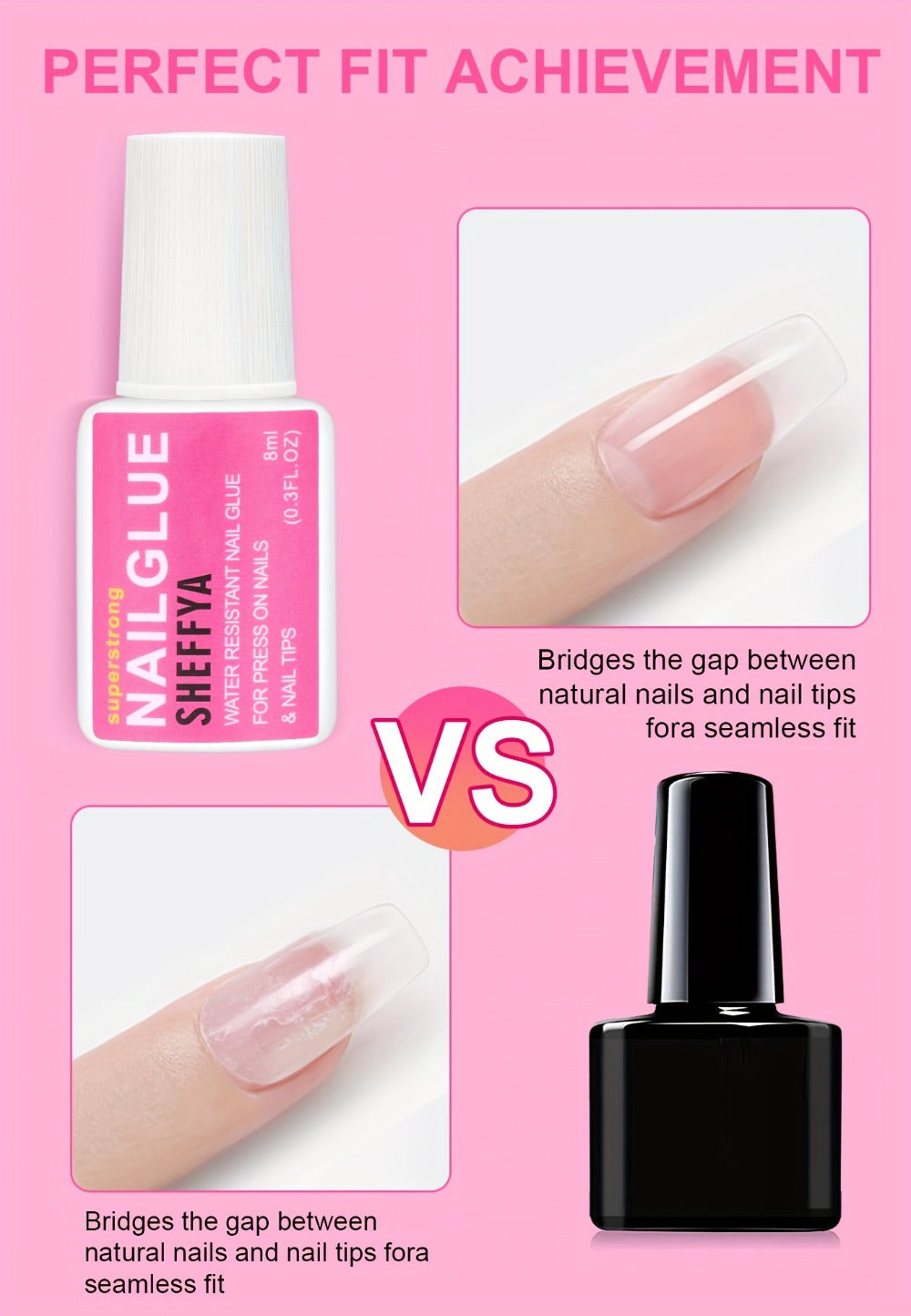 Brush-On Nail Glue Maximum Strength 0.27oz by SHEFFYA – Long-Lasting Mess-Free Precision Applicator for Press-On Nails, Nail Tips & Acrylic Nails, Salon & DIY Home Nail Art, 2pc 5p - product image 16