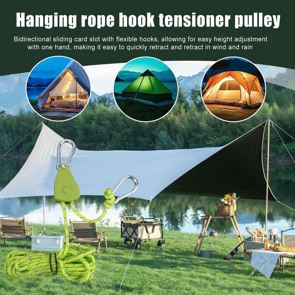 Reflective Camping Rope 4pcs 4M Adjustable Nylon Tent Guy Lines Windproof Ratchet Pulley for Tent Canopy Gazebo Tarp Outdoor - product image 4