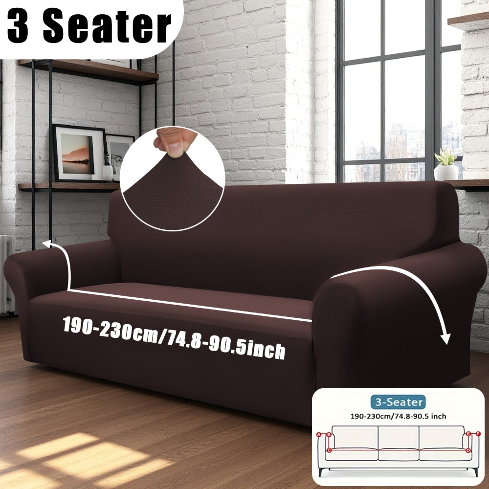 Stretch Sofa Cover Elastic Band | Milk Fiber Fabric Slipcover, Machine Washable Polyester Spandex, 1 to 4 Seater Armchair Couch Cover, Red Gray Blue Black Coffee, Home Decor - product image 31