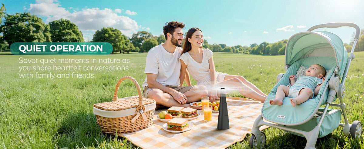 Outdoor Food Fan 4-Pack Battery Powered Silent Table Fan with Hook for Picnic BBQ Patio Party Restaurant Desktop Home Food Protection Black - product image 12