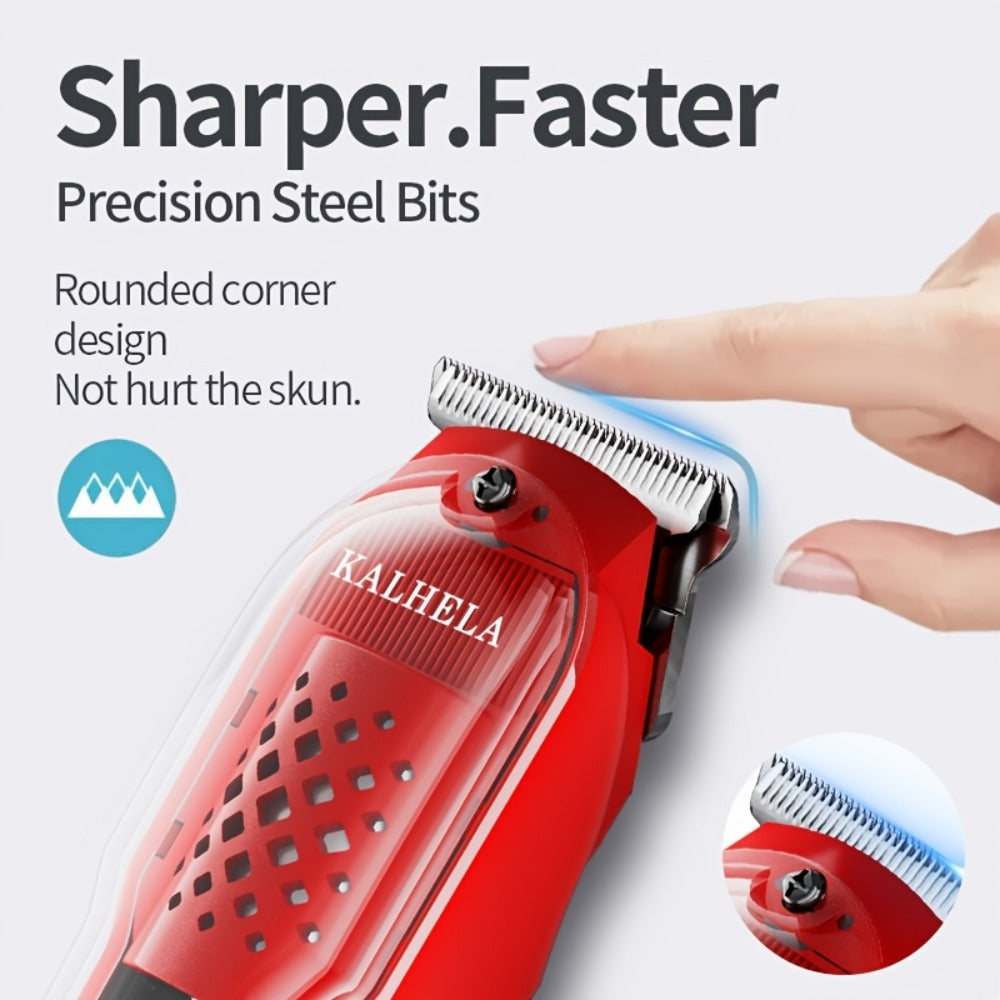 Retro Transparent Hair Clippers for Men – Electric Trimmer with LCD Display, USB Rechargeable Beard Clipper for Pompadour Fade Styles, Cordless Home Barber Tool, Red Black Blue - product image 11