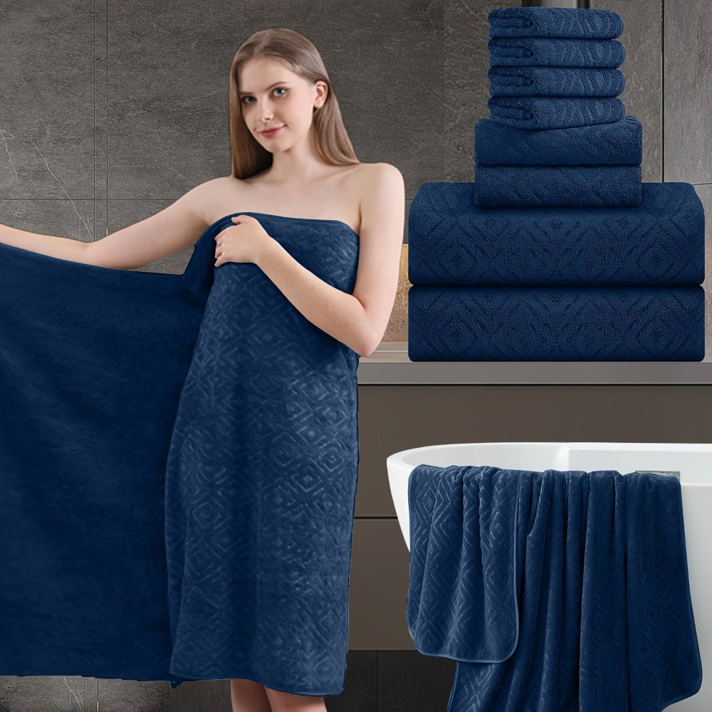 700GSM Bath Towel Set 8 Piece Extra Large Ultra Soft Thick - Highly Absorbent Quick Dry | 2 Oversized Bath Towels 2 Hand Towels 4 Washcloths | 16 Colors | Bathroom Hotel Gym Spa Ad - product image 24