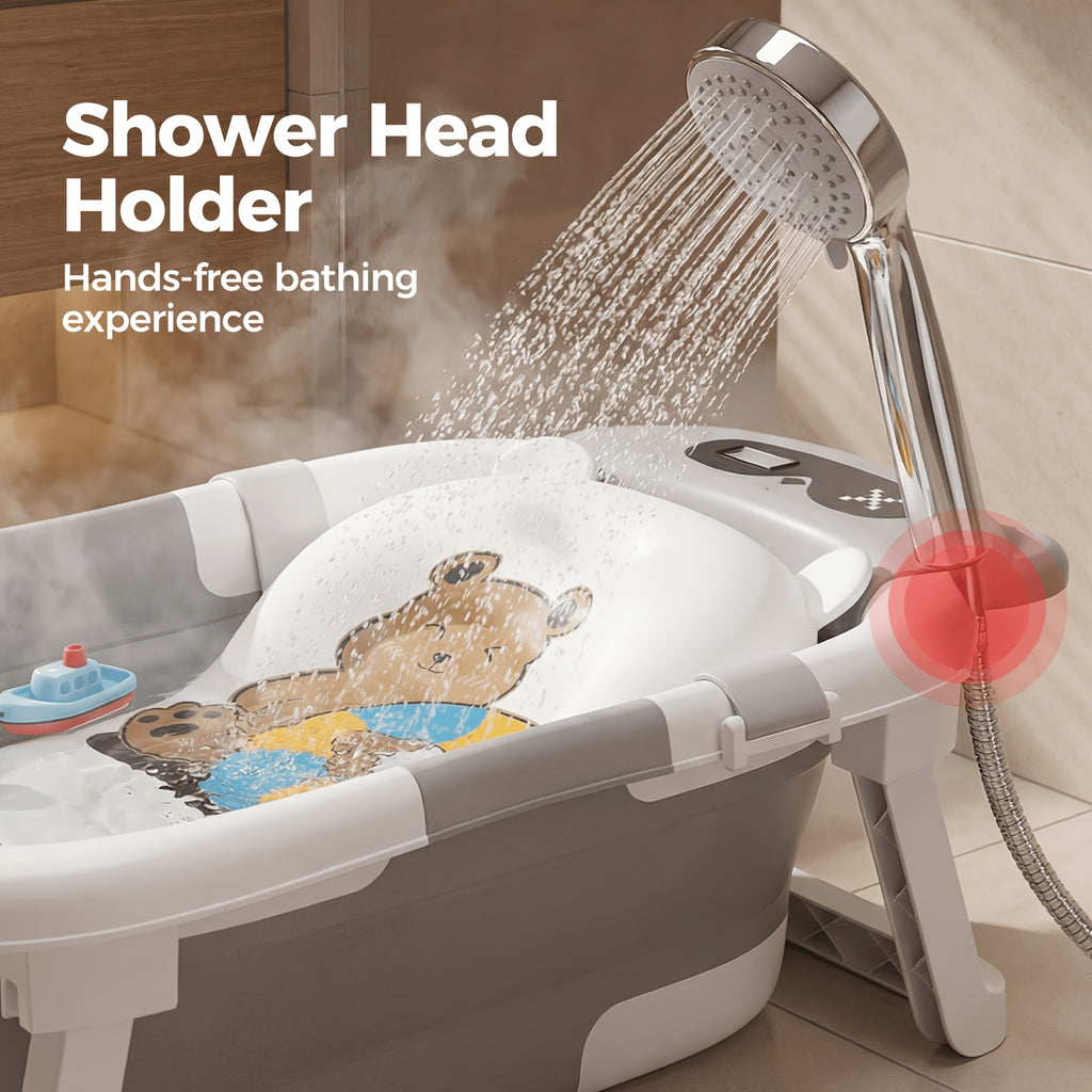 Foldable Bathtub, Foldable Baby Bathtub With Soft Cushion and Thermometer, Non-slip, Portable Travel Bathtub, Includes Soft Floatation Cushion, Durable and - product image 5