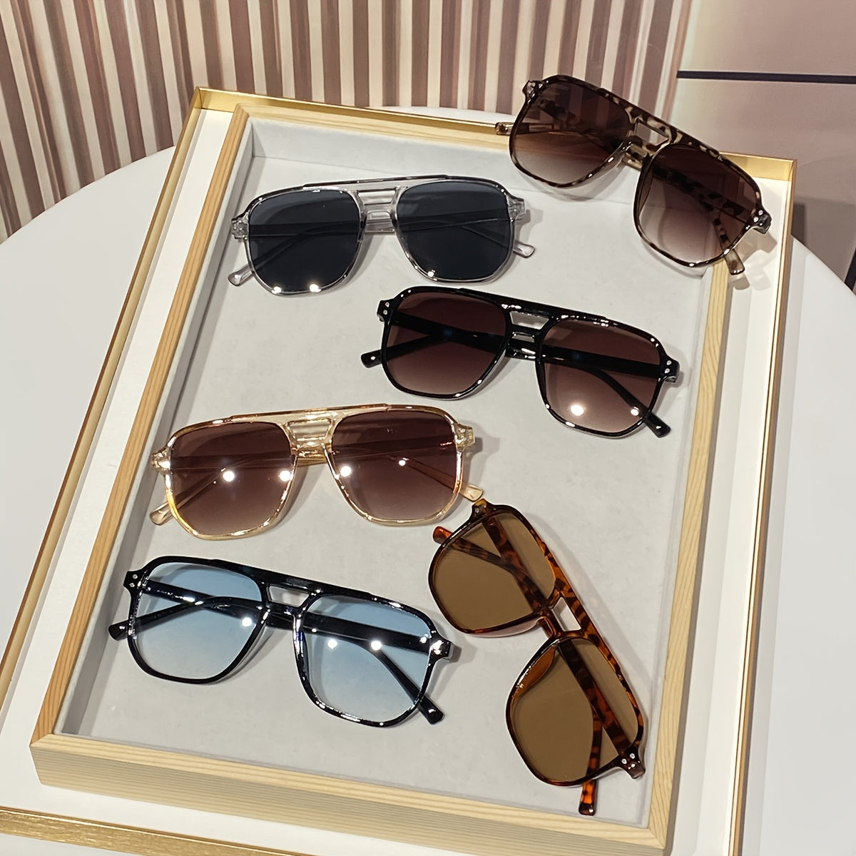 Oversized Round Novelty Glasses 12 Pack Multicolor Tortoiseshell – Double Frame Full Rim Plastic Eyewear Bulk Set for Party Prom Photo Shoot Costume, European - product image 5