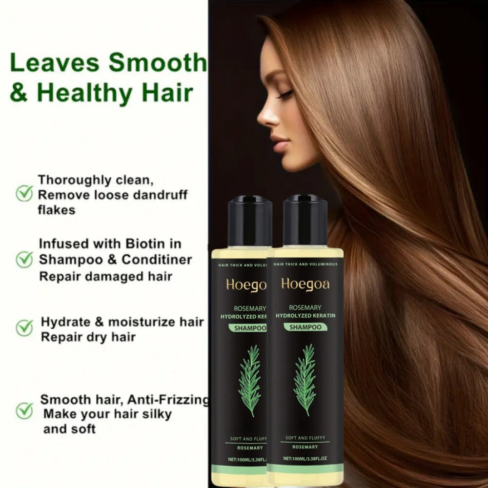 Rosemary Vitamin C Keratin Shampoo Set 3 Bottles — Deep Cleanse Moisturize & Strengthen Hair, Scalp Stimulating Antioxidant Formula, Smooth Shiny Frizz-Free Results, Holiday Hair C - product image 7