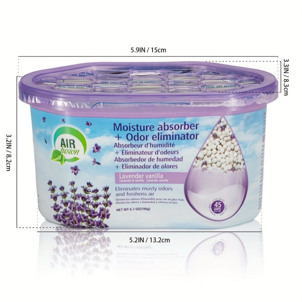 Moisture Absorber Dehumidifier Box 6-Pack – Odor Eliminator & Humidity Controller for Closet, Bathroom, Kitchen, Pantry, Boat & RV – Lavender Vanilla, Fresh Linen, Jasmine Blossom, - product image 10