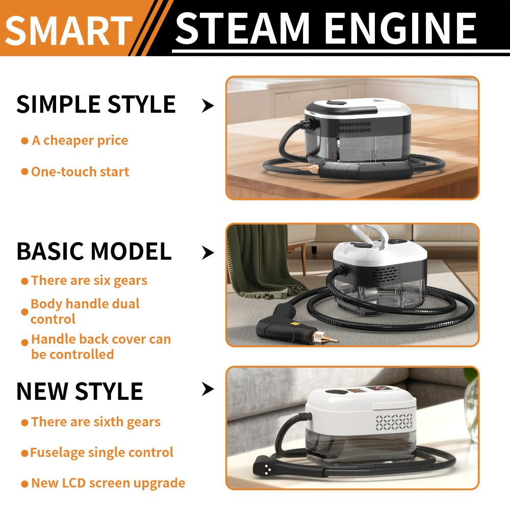 Carpet Steam Cleaner Handheld with LCD Display 1200ml Tank Gear Switch High Temperature for Kitchen Sofa Floor Tile Grout Home - product image 12