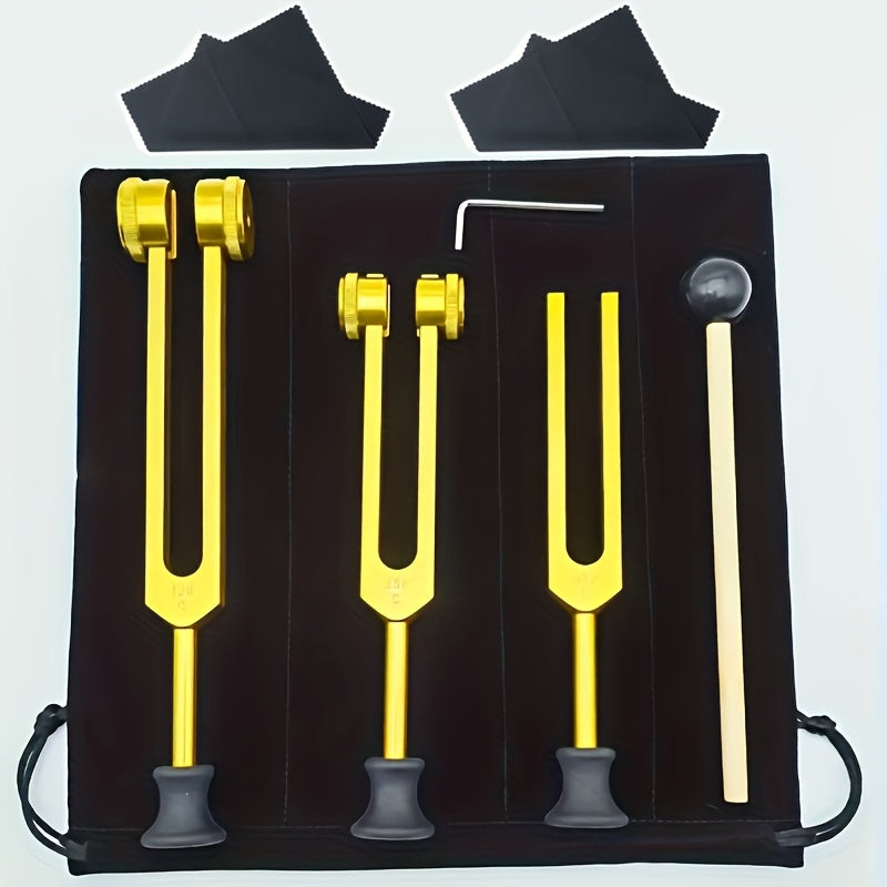 Chakra Healing Tuning Fork Set - (128Hz, 256Hz, 512Hz) Aluminum Alloy Neural Tuner - Suitable for Sound, Instrument, Vibration, Including Accessories and - product image 5