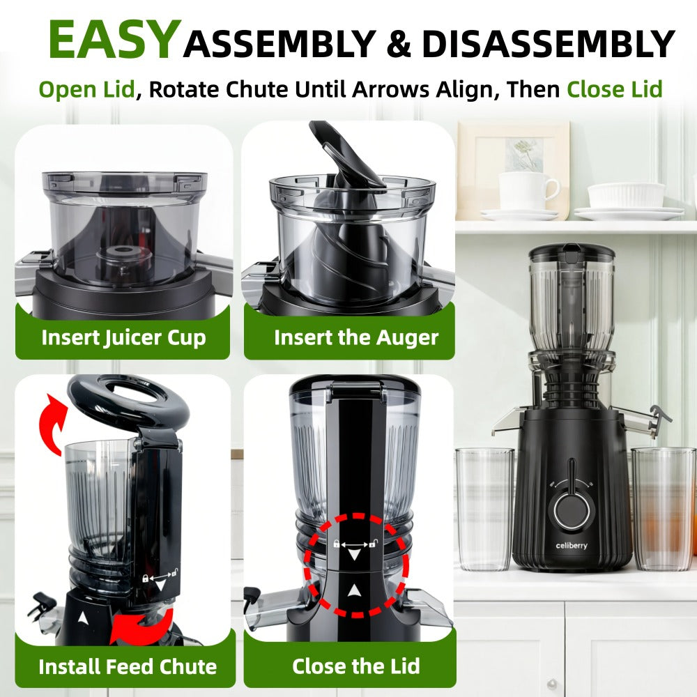 Masticating Juicer Cold Press - 4.25" Wide Feed Chute Auto-Feed Slow Juicer for Whole Fruits & Vegetables, 98% Juice Extraction, Quiet Motor, Easy to Clean, Compact for 1-2 People, - product image 7