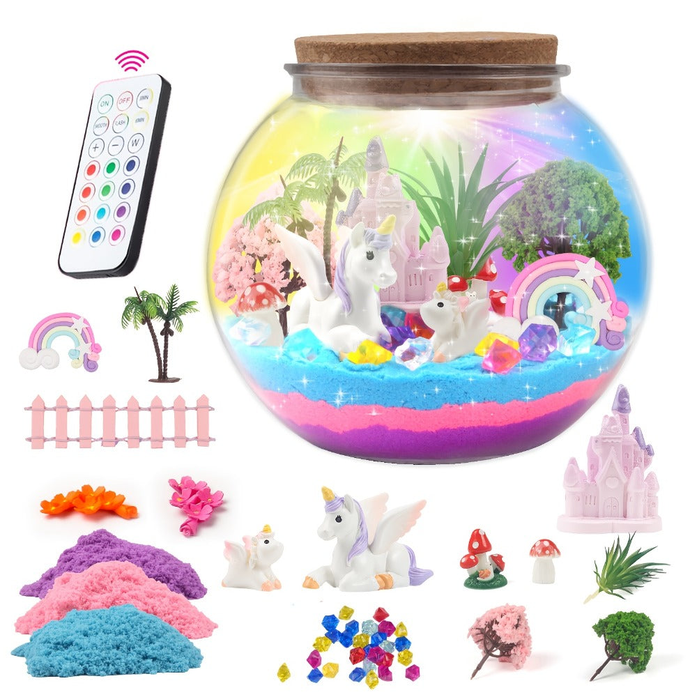 Build Your Own Magic Garden with 13-Color LED Night Light & Remote, Arts Crafts STEM Toy Kids Ages 6+, Birthday Christmas Gift Girls – DIY Unicorn Terrarium - product image 11