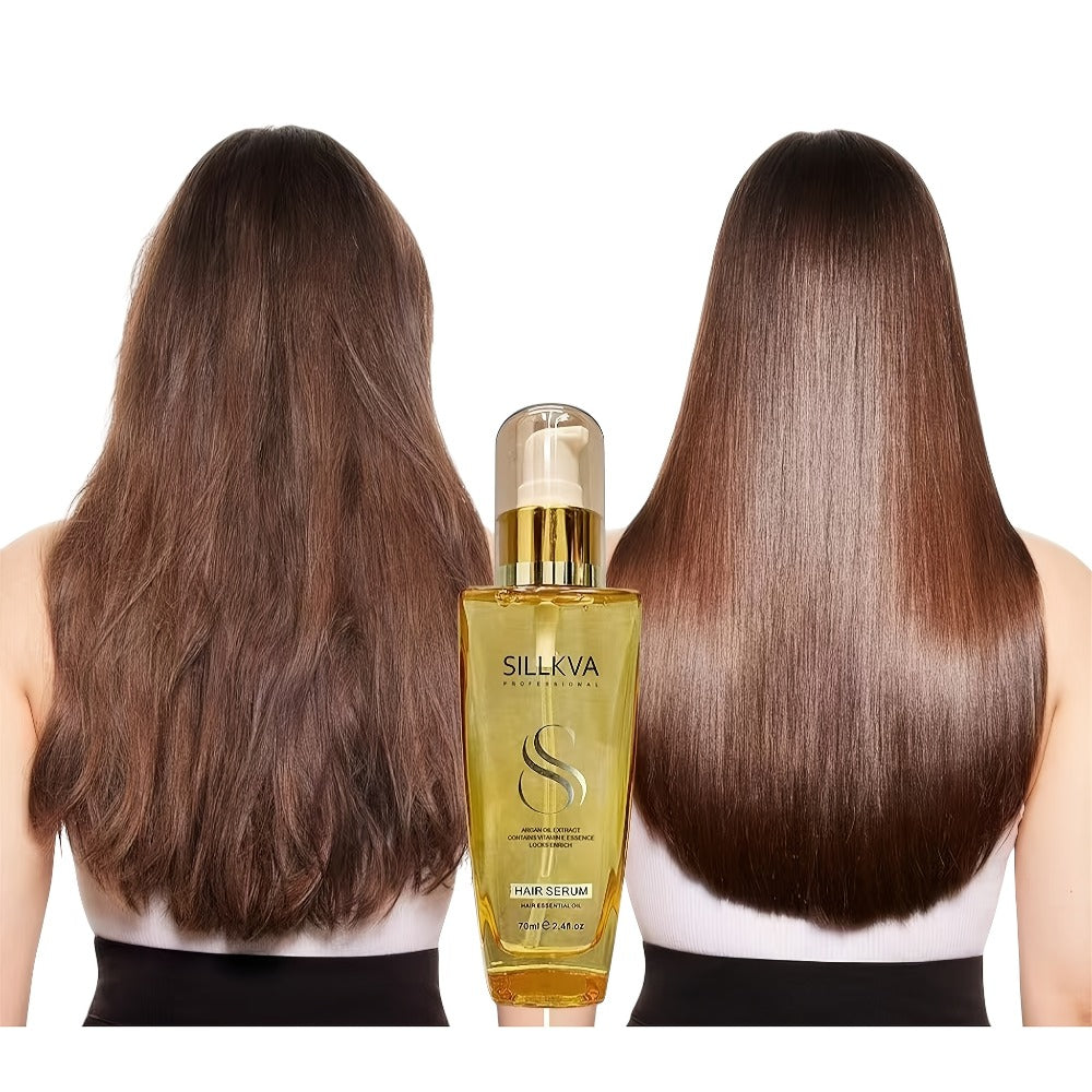 SILLKVA Argan Oil Liquid Hair Serum — Frizz Control & Flyaway Tamer, Lightweight Smoothing Leave-In Treatment for Dry Damaged Hair, Silky Glossy Finish for Women & Men All Hair Typ - product image 6