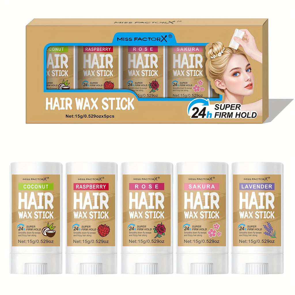 Hair Wax Stick 5 Pack Flyaway Control Edge Control with Jojoba Oil – Fragrance Free Non-Greasy Strong Hold Slick Back Styling Wax for Women Men All Hair Types - product image 21