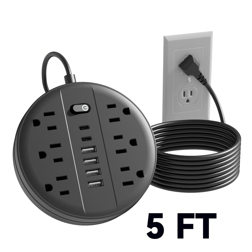 Surge Protector Power Strip 12-in-1 with 6 AC Outlets 4 USB-A 2 USB-C Flat Plug Wall Mount Overload Protection Desk Charging Station for Home Office Travel - product image 5