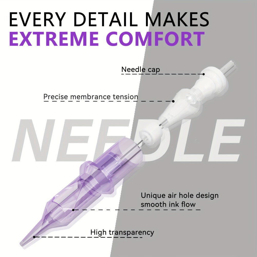 Tattoo Cartridge Needles 50pcs Mixed #12 Lumentip — RL RS RM M1 Stainless Steel, Safety Membrane, Universal Fit for All Tattoo Machines & Pens, Artists & Beginners - product image 4