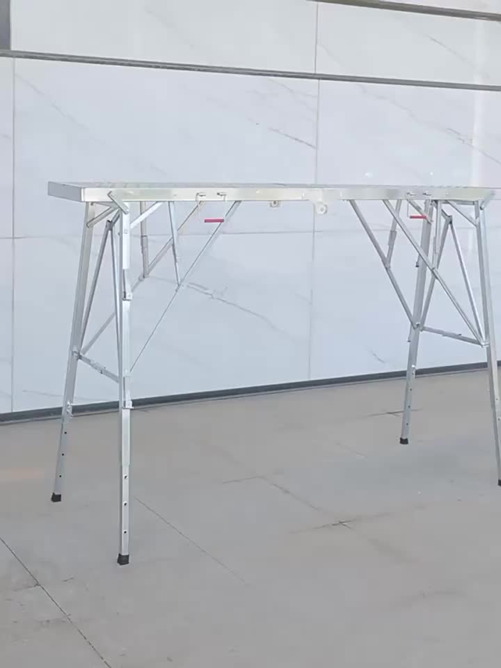 Portable Foldable Workbench with Adjustable Height & Wide Base - Scaffolding Work Platform, Heavy-Duty Foldable, Railing Suitable for Home Renovation, RV - product image 18
