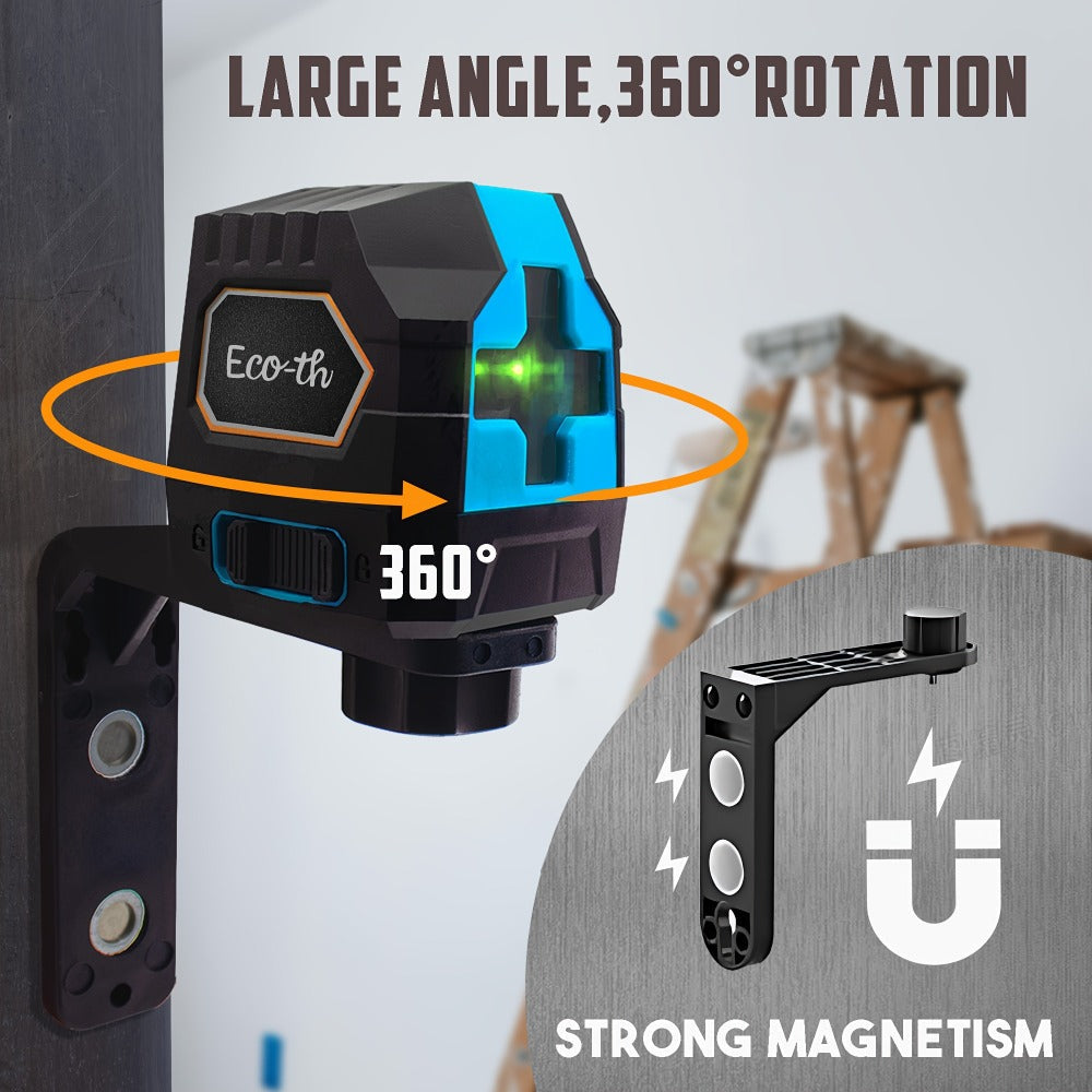 Laser Level Self Leveling 100ft 30m Two Line 360 Degree Magnetic Base Manual Pulse Mode Adjustable Brightness for Construction Tile Flooring Picture Hanging DIY Home Projects - product image 2