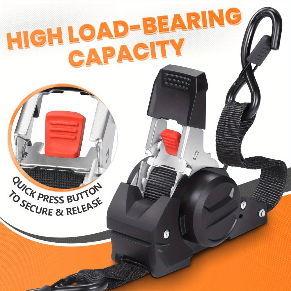 Retractable Ratchet Straps with Extension Strap – Heavy Duty Auto Self-Retracting Tie Down Cargo Straps for Truck Trailer Motorcycle Moving & Appliances - product image 8