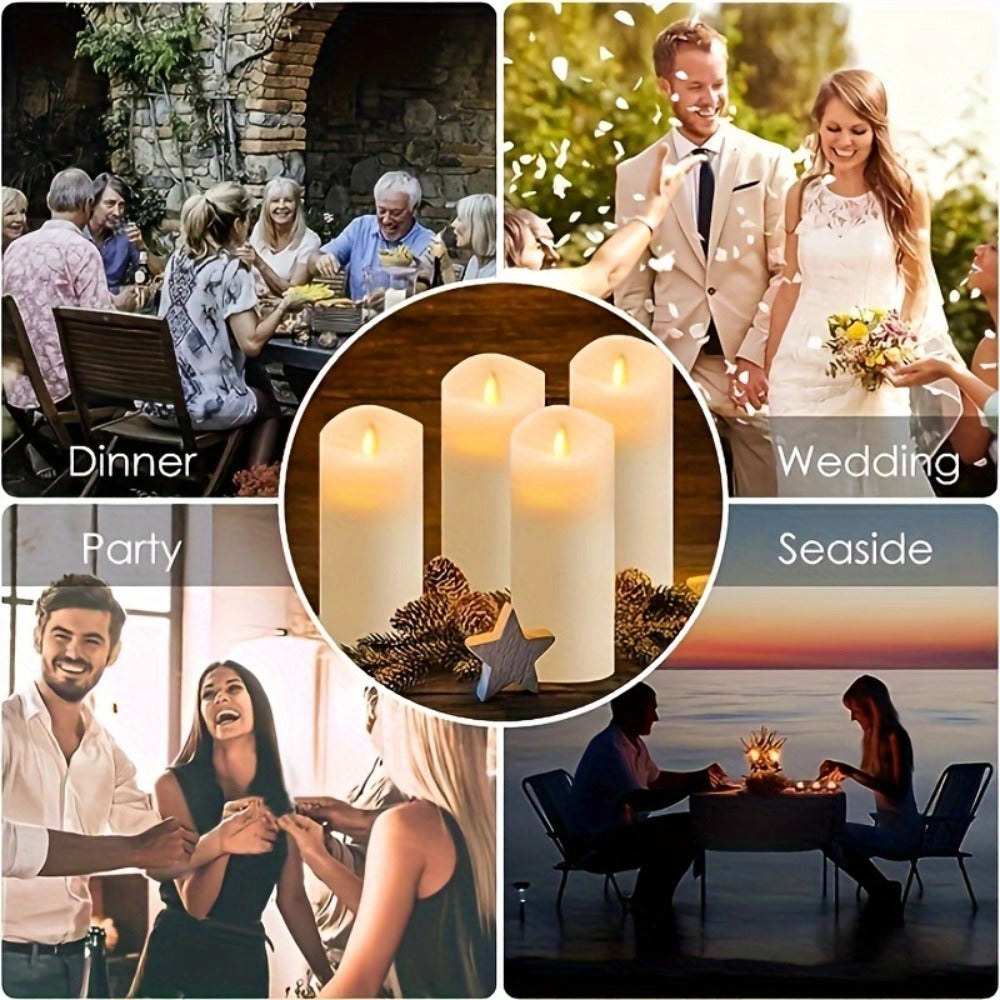 Flameless LED Candles 24pcs with 4 Remote Controls Timer Waterproof IP44 Battery Operated 4 5 6 Inch Warm White for Wedding Halloween Home Decor Indoor Outdoor - product image 8