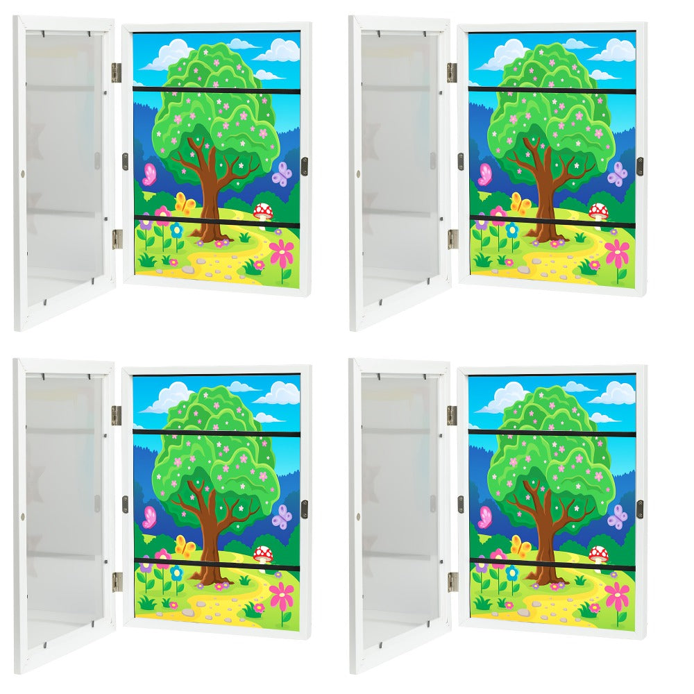 Kids Art Frames Front Opening Changeable Artwork Display Frames for Children Drawings Crafts Photos Wall Gallery - Set of 2 or 4, Black White Wood Grain - product image 9