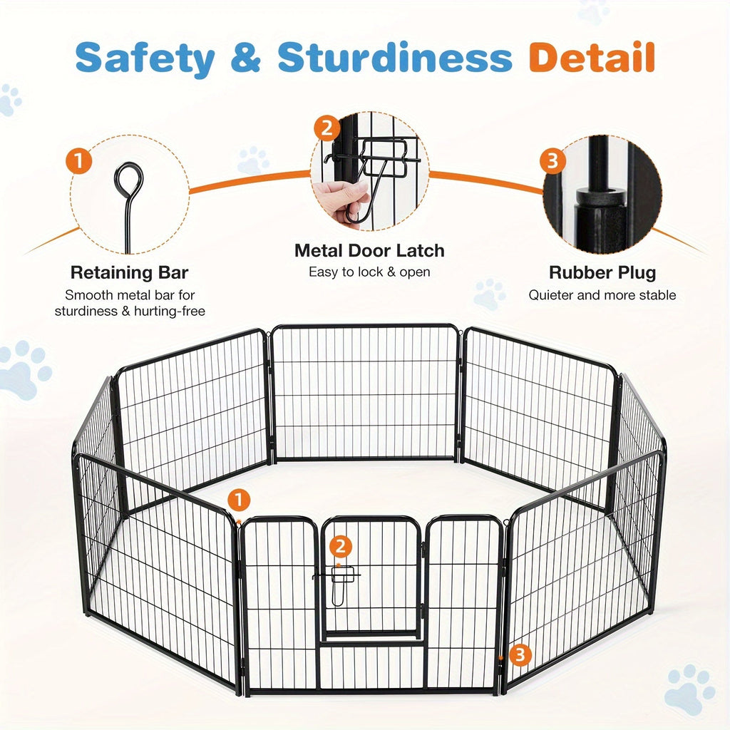24 32 40 Inch Height Options for Small Medium Large Dogs & Puppies Sturdy Portable Enclosure – Pet Playpen Exercise Pen for Dogs 8 or 16 Panel Modular Indoor - product image 4
