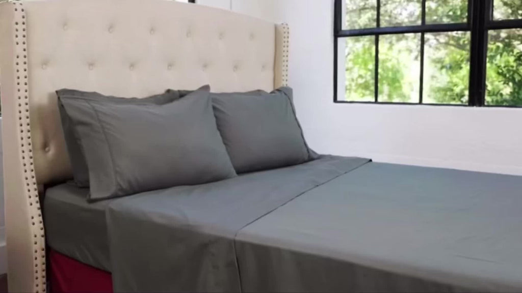 Cooling Fitted Sheet Bamboo Blend Ultra-Soft Deep Pocket Bed Sheet for Hot Sleepers Twin Full Queen King Size Machine Washable Breathable Cooling Bedding White Black Gray Navy Purp - product image 13