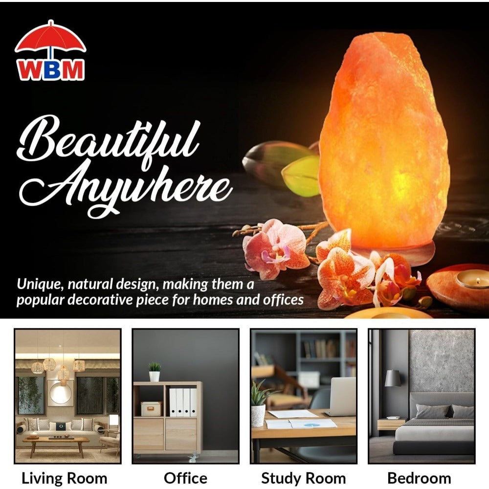 Himalayan Salt Lamp Set of 2 – 4-7 lbs Natural Pink Crystal Salt Lamps with Neem Wood Base & USB Dimmer Switch, Warm Soothing Glow for Bedroom Relaxation Yoga Meditation Home Decor - product image 6