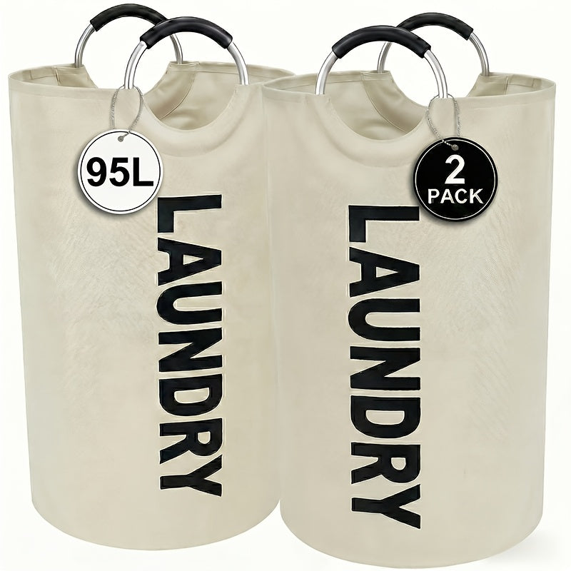 2pcs Large Laundry Basket | Foldable, Elevated, High Quality With Half Ring Handle Design | Brand: Moonrise - product image 9