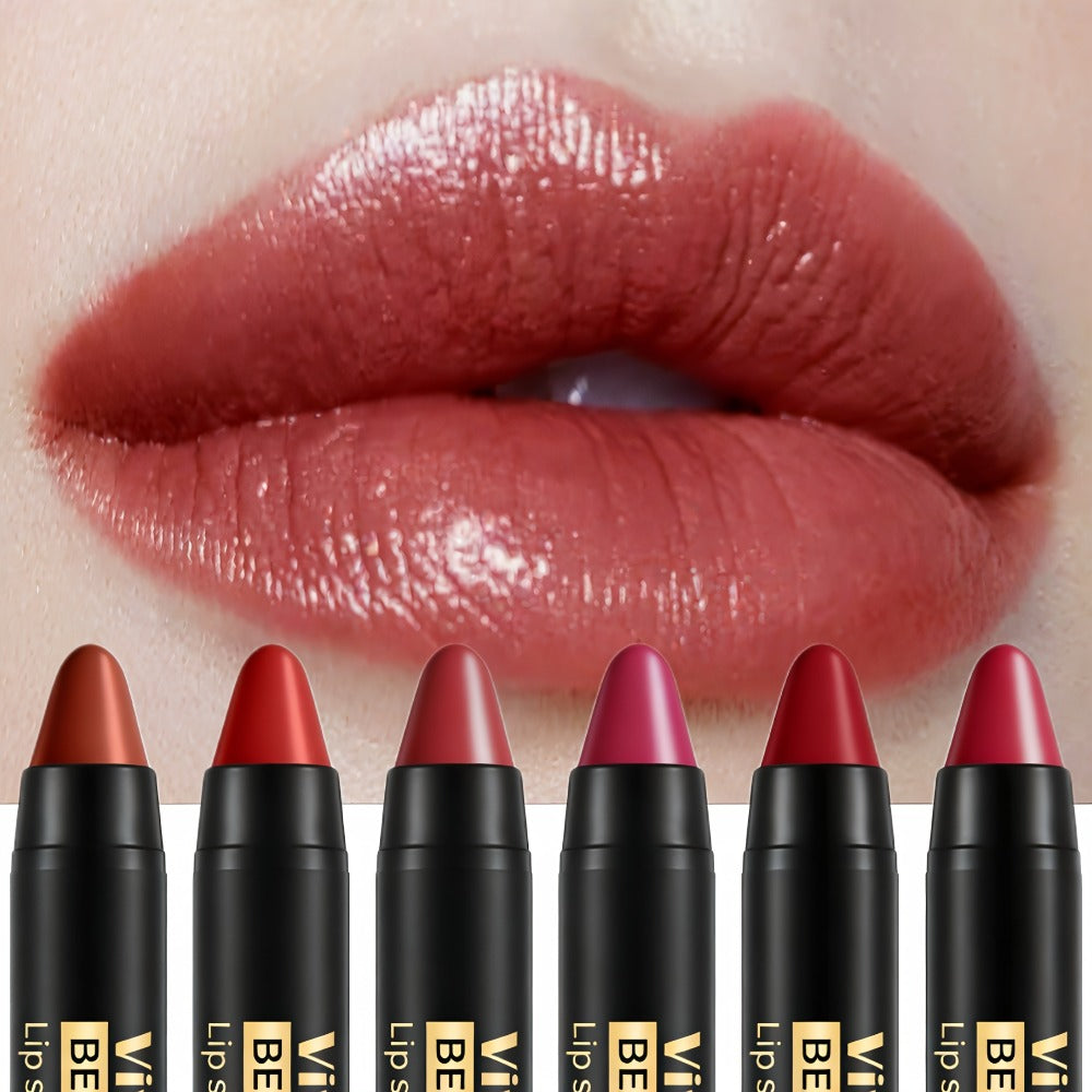 Retractable Matte Lipstick Pen Set 6Pcs Waterproof Non-Transfer Cup-Proof Long-Lasting Creamy Lip Color for Women All Skin Tones Daily Wear Date Night Special Occasions Makeup Gift - product image