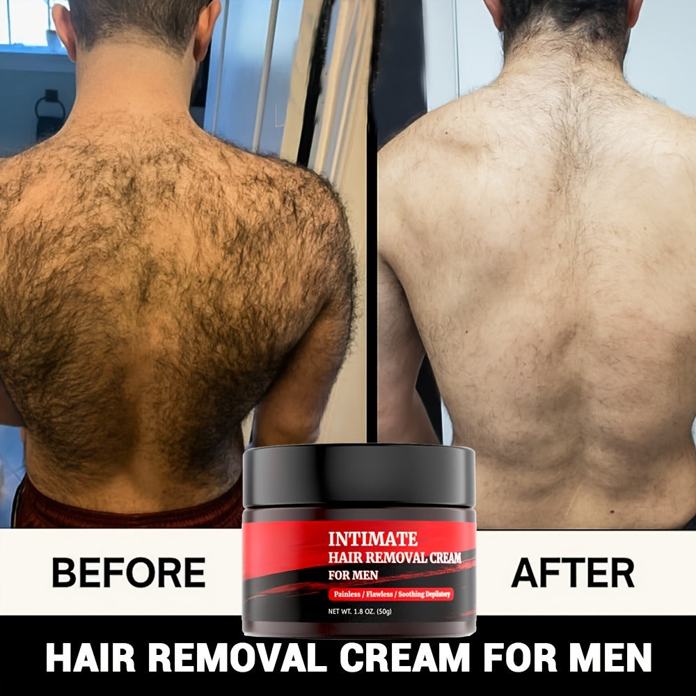 Depilatory Cream for Men Chest & Back Fast-Acting Body Hair Removal 1.8 oz 50g – Gentle Formula for Coarse Unwanted Hair, Razor-Free Smooth Skin, 1/2/3 Bottle Value Pack - product image 2