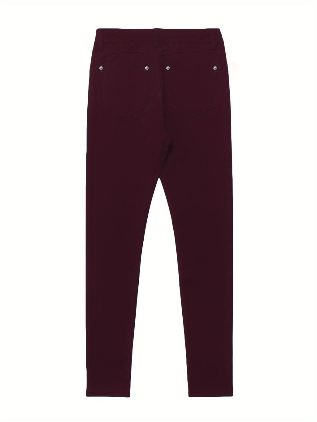 Women's Black High-Waisted Skinny Jeans - Stretchy Fabric, Button Accents, Multiple Pockets, Long Length, Casual Street Style, Allseason Pants, Casual - product image 39
