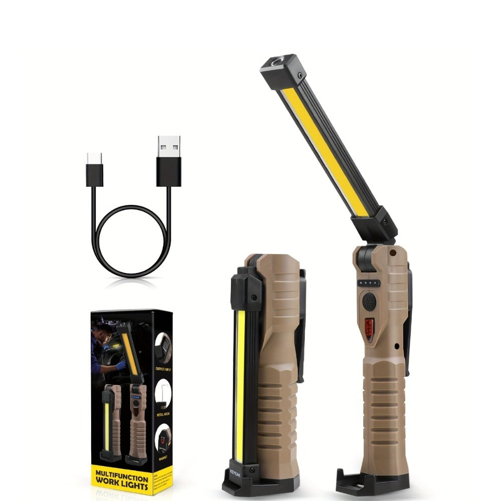 COB LED Work Light Magnetic Base Rechargeable USB 20000 Lumens 7 Modes 180° Rotation Portable Hanging Flashlight with Built-in Battery Power Bank Function for Workshop Garage Car R - product image