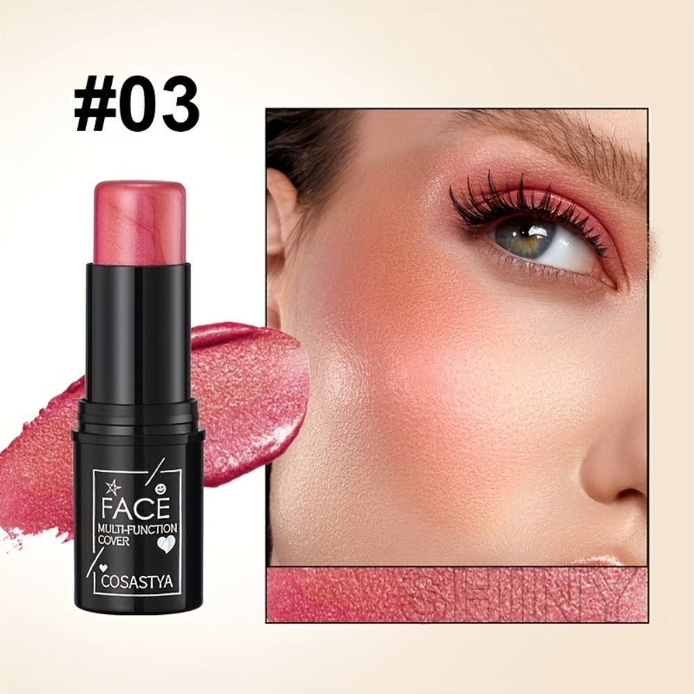 Blush Stick Makeup Set 6 Piece — 3-in-1 Waterproof Blush Eyeshadow Touch-Up Sticks, All-Day Moisturizing Glossy Shimmer, Multi-Color Pink Brown Natural Face Makeup for Women - product image 14