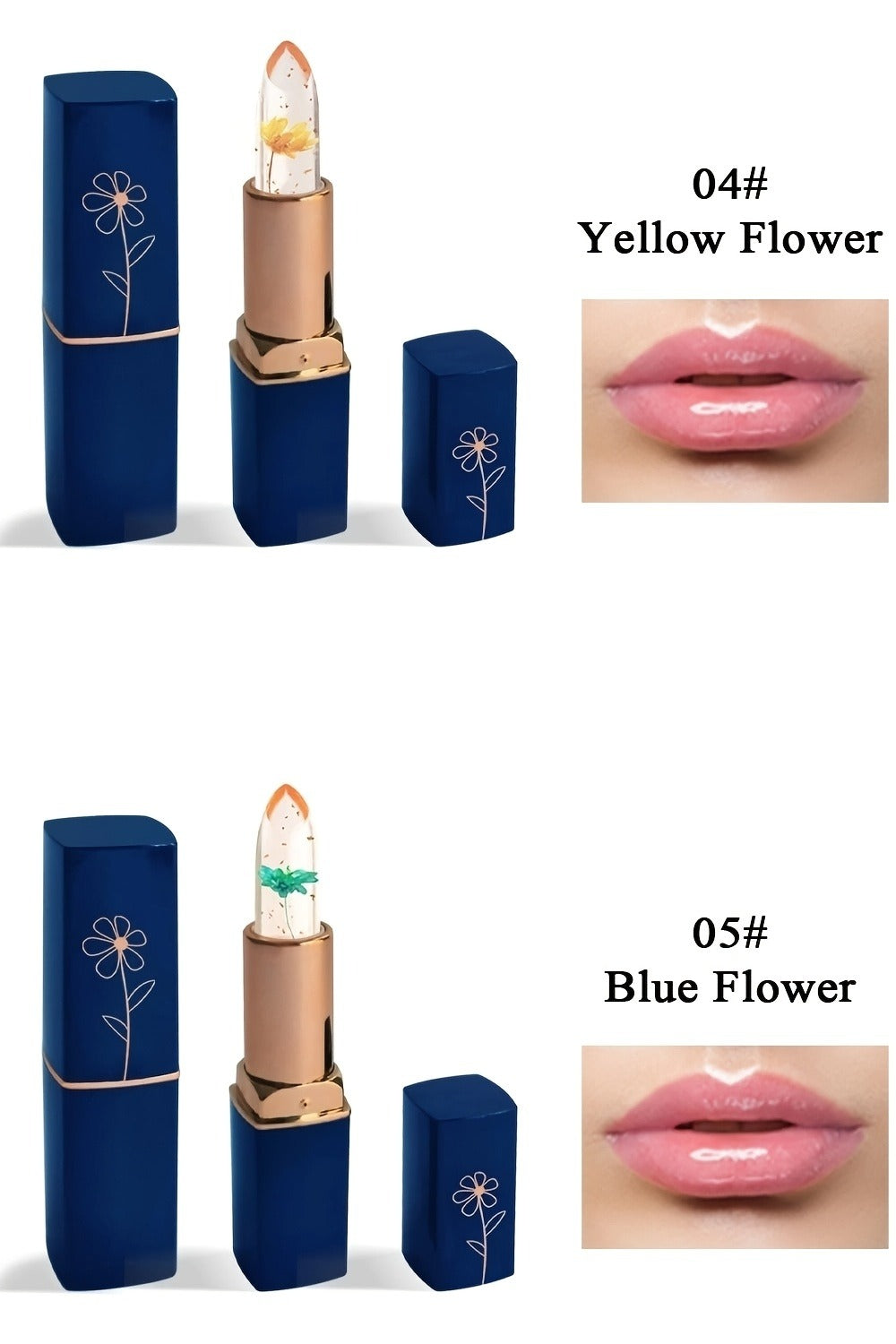 Flower Shaped pH Lip Balm Set 6pcs Individually Wrapped — Color Changing Transparent to Pink Tint, 6 Flavors Deep Moisturizing, Cute Floral Design Beauty Gift for Women Girls & Tee - product image 12