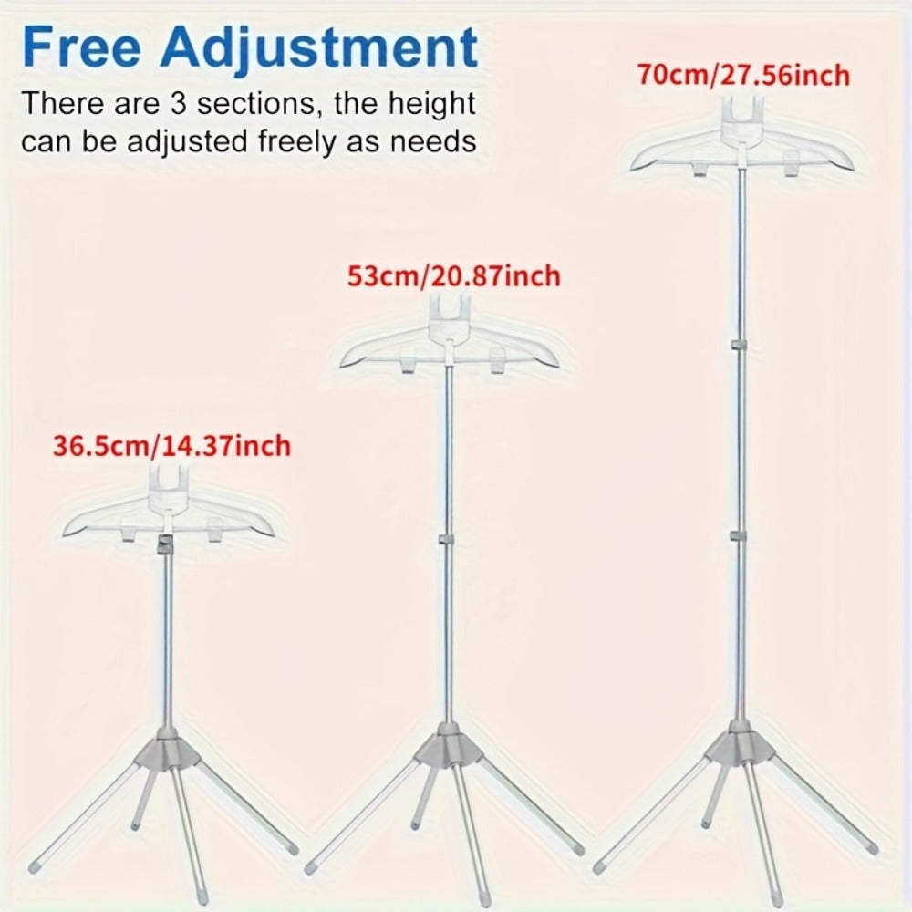 Clothes Drying Rack Foldable Height Adjustable Telescopic Ironing Rack, Aluminum Alloy Garment Rack with 360° Rotating Arm, Multi-Layer Hanging Drying Stand, Space-Saving Laundry R - product image 4